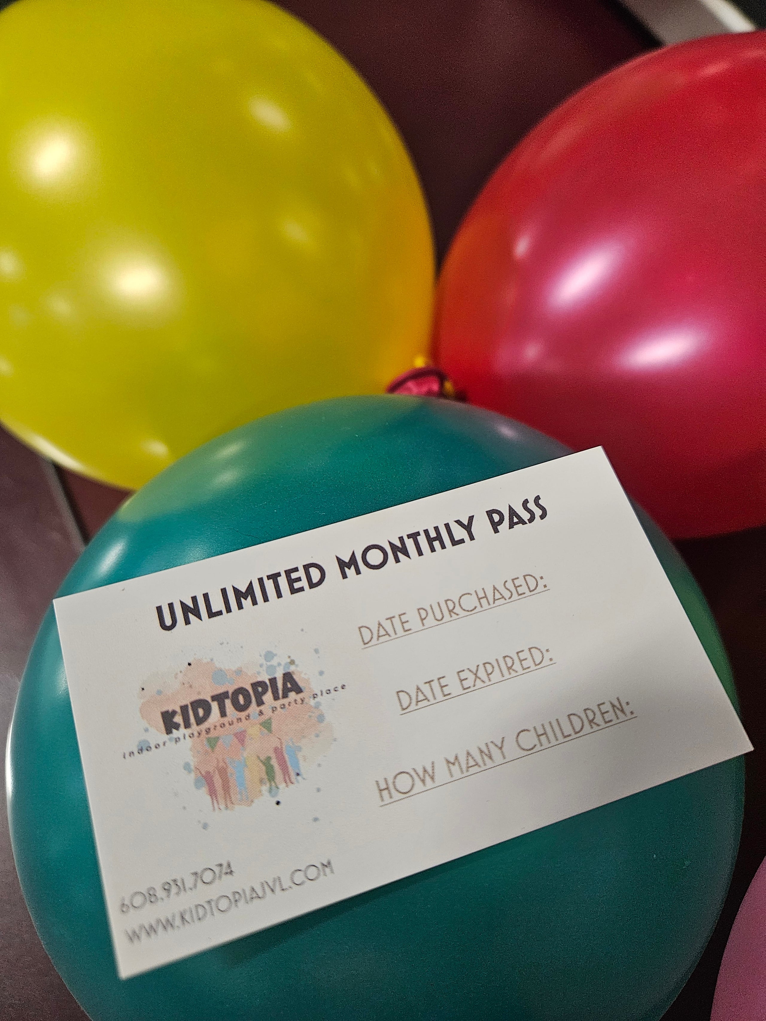 3 MONTH UNLIMITED PASS Kidtopia Indoor Playground and Party Place